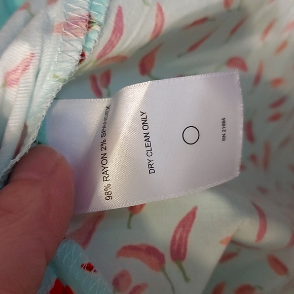 NWT Savile Row Dress Mint Green with Chili Pepper Print. Size 4. Has P… - Picture 5 of 5